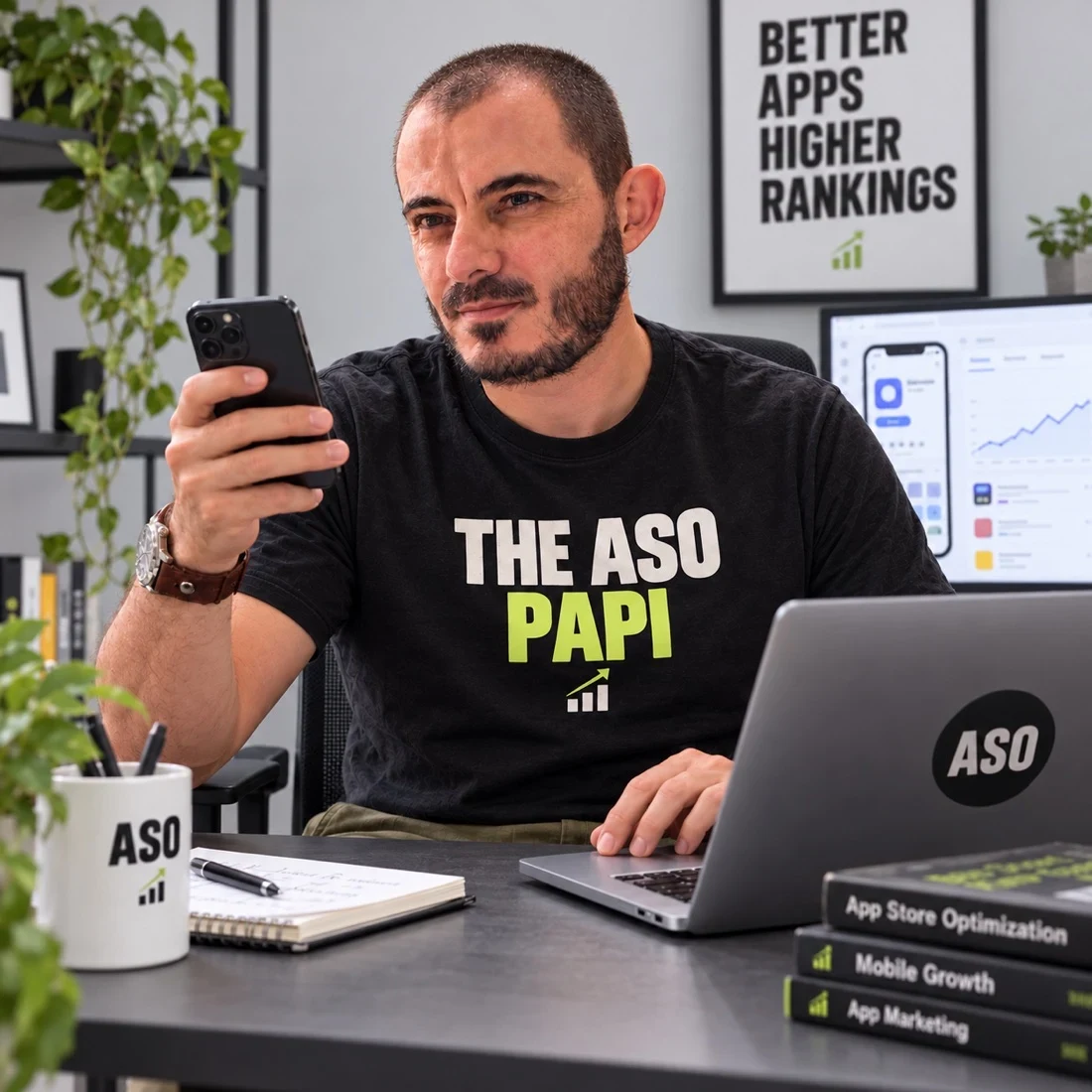 Gabriel Machuret wearing The ASO Papi T-shirt